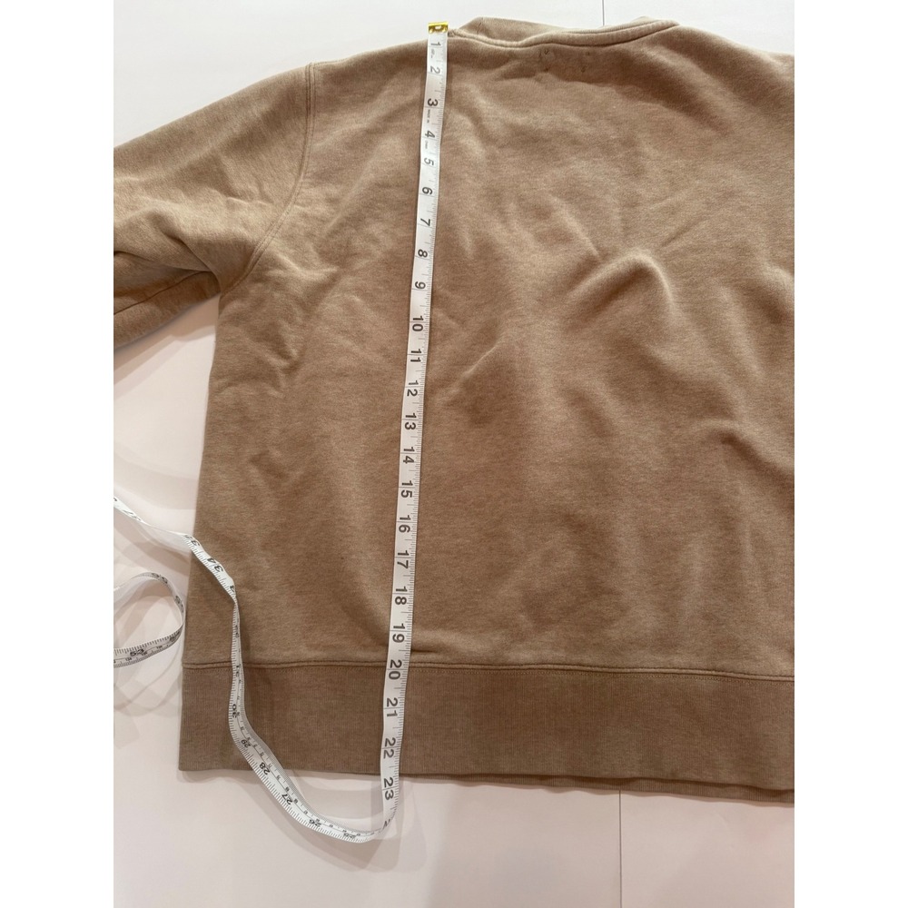Tory Sport Womens Taupe Heathered French Terry Raglan Crewneck Sweatshirt Logo - Picture 9 of 10